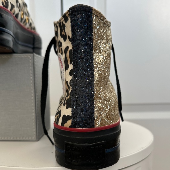 Converse Chuck Taylor All Star Lift Platform Leopard Zebra Glitter Sneakers - Picture 6 of 13